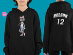 Load image into Gallery viewer, myTABBY | TRAVELER | Personalised Name on back of Boys &amp; Girls Hoodie Unisex | Kids Fashion
