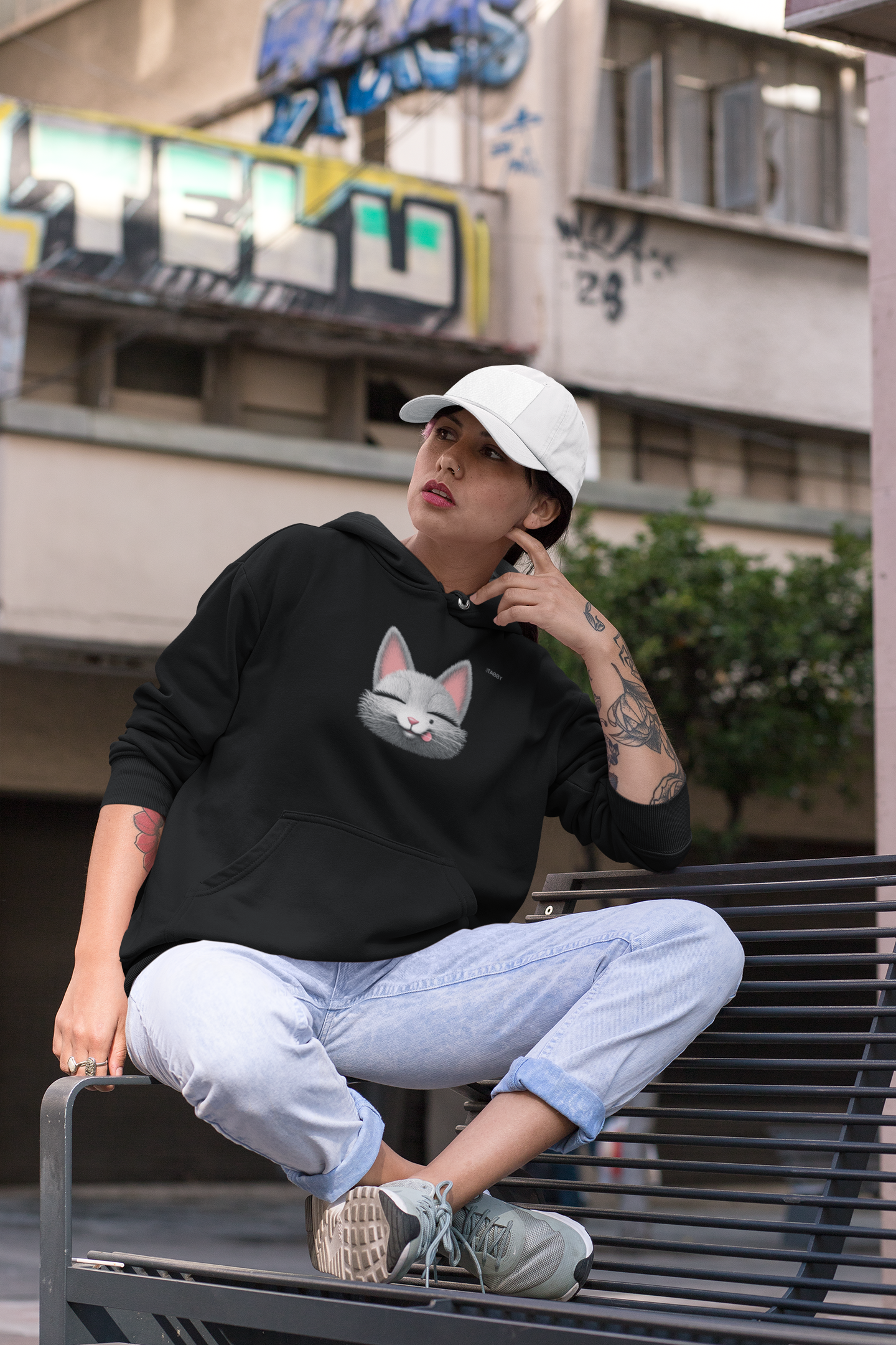 myTabby Cat College Hoodie  | NAUGHTY | Unisex Hoodie | Unique Gift