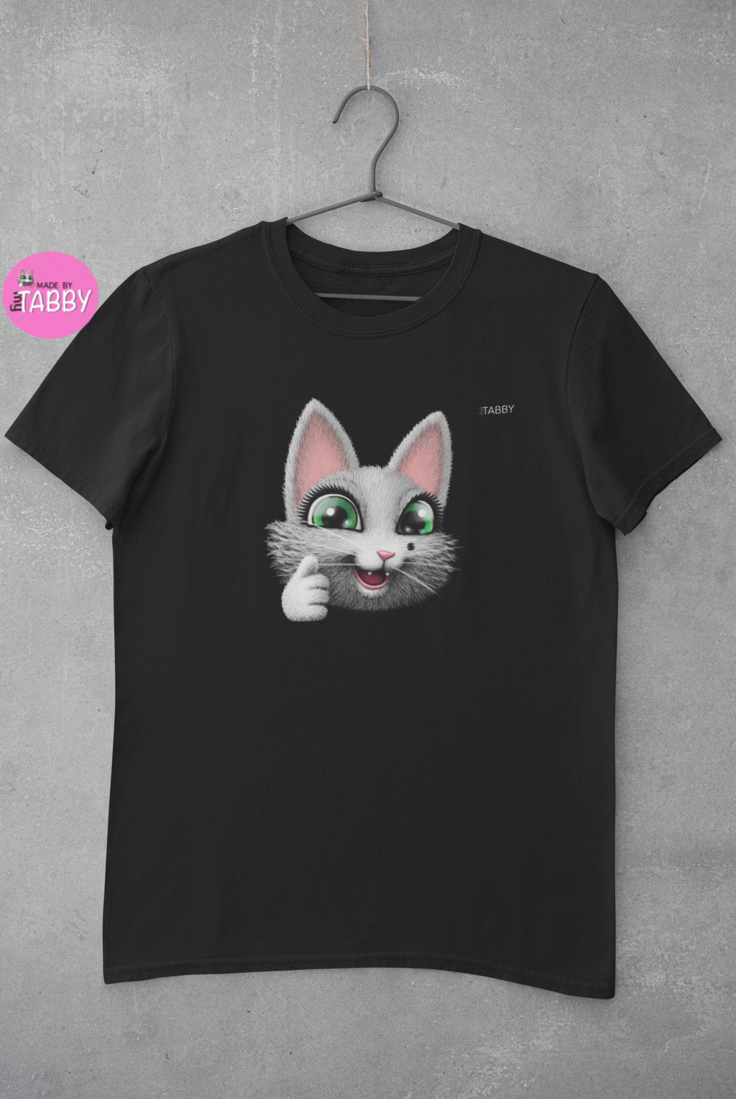 myTABBY Cat Premium T-Shirt | THUMBS UP | Unisex T-Shirt  | Unique Gift