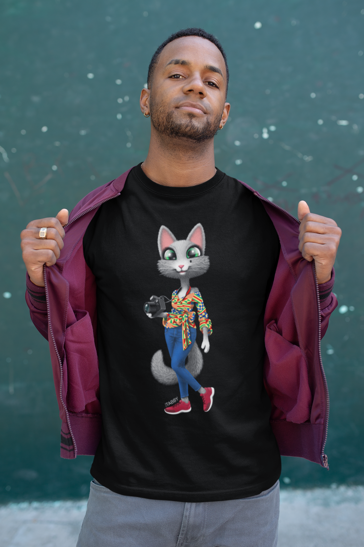 myTABBY Cat Premium T-Shirt | AFRICAN STYLE| Unisex T-Shirt  | Unique Gift