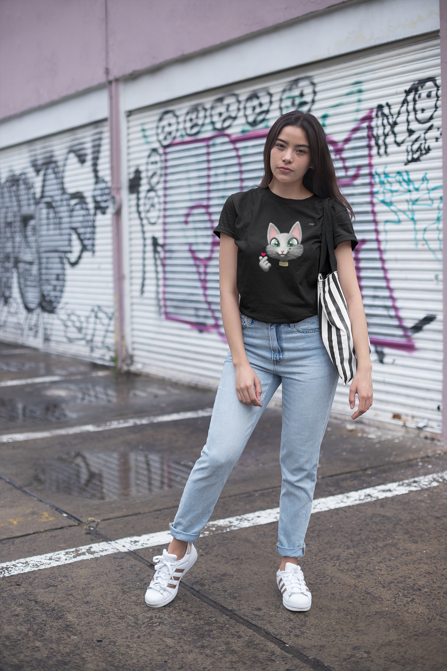 myTABBY Cat Premium T-Shirt | HEART | Unisex T-Shirt  | Unique Gift